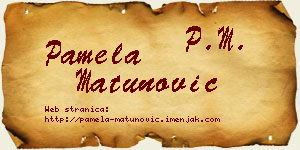 Pamela Matunović vizit kartica